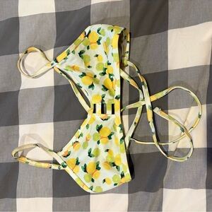 Jolyn Clothing Lemon Print Bikini Top - Yellow and Green